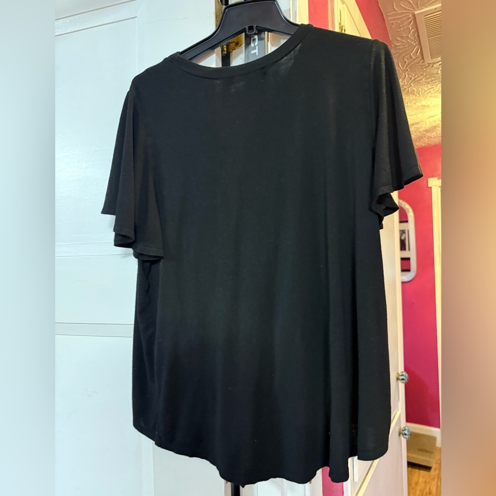 Green Envelope Black Button-Down Top - image 5